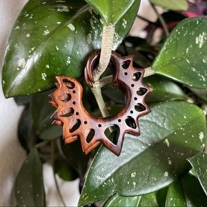 Organic Wood Spiral Dangle Plugs 4 Gauge